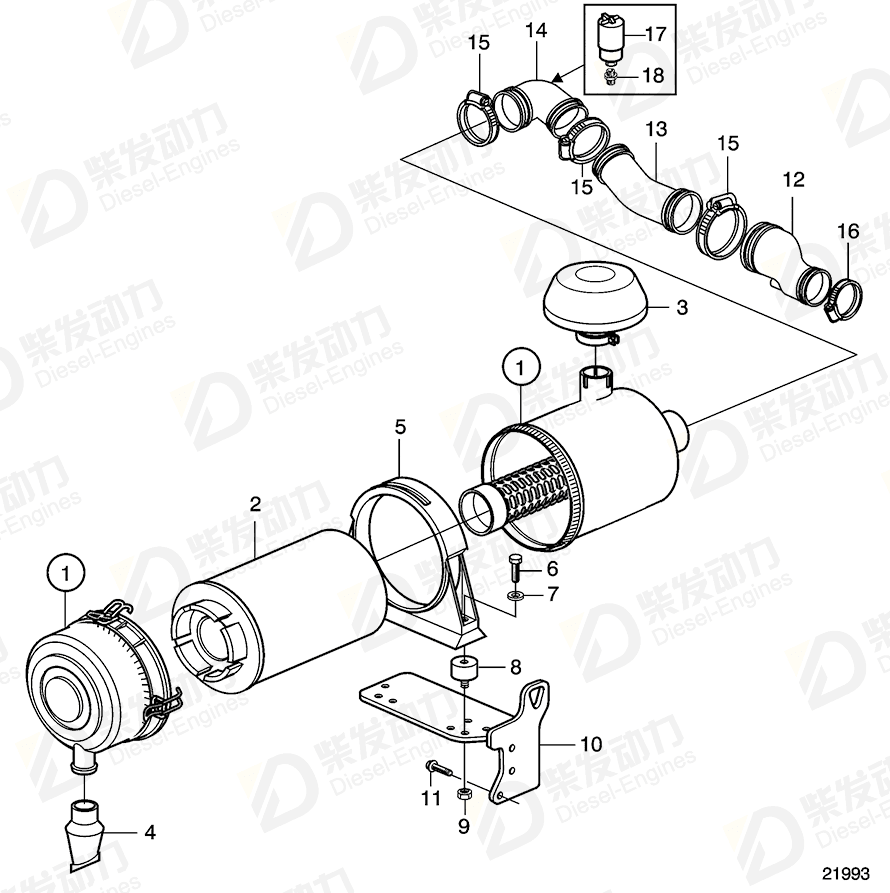 VOLVO Air cleaner 20405836 Drawing